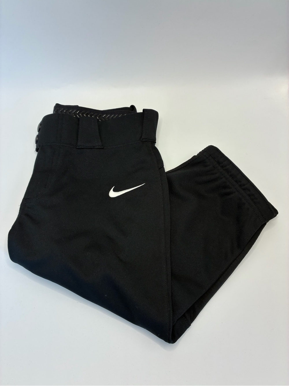 Nike Girls Small (8-10) Black Athletic Baseball Pants with Swoosh